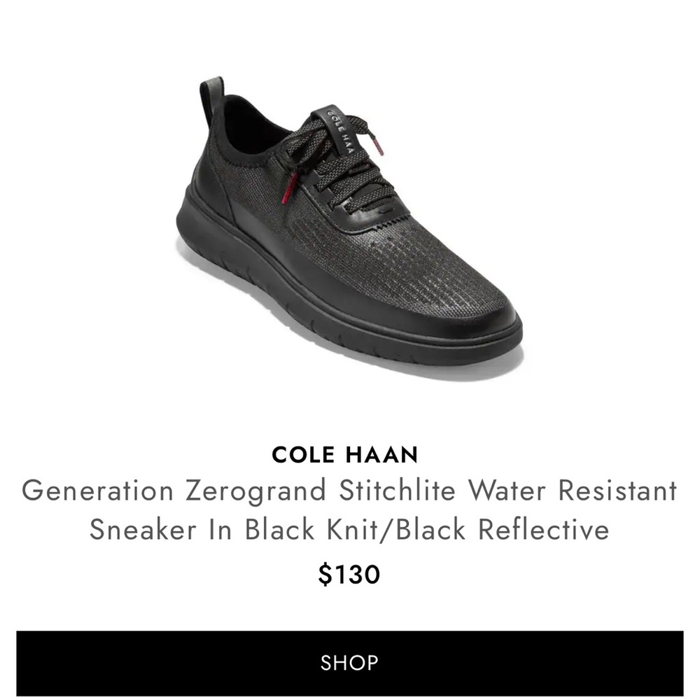 Cole Haan Men's Black Reflective Sneakers